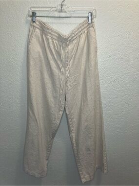 Slim Wide Leg Linen Blend Pant
